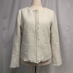 Ann Taylor Factory Cream Textured Blazer